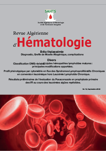 REVUE ALGÉRIENNE D'HÉMATOLOGIE N° 16